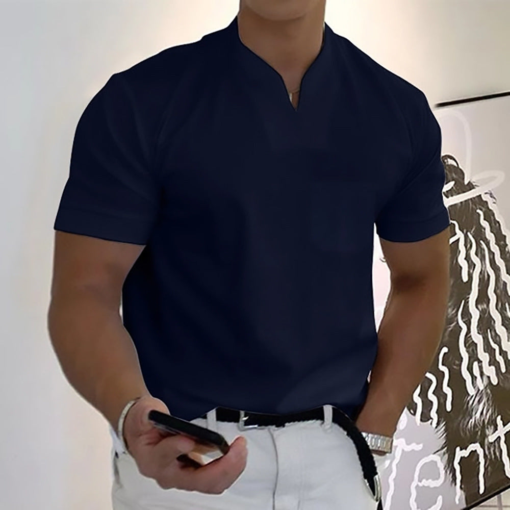 Image of Jed | Men's Band Collar Pocket T-Shirt