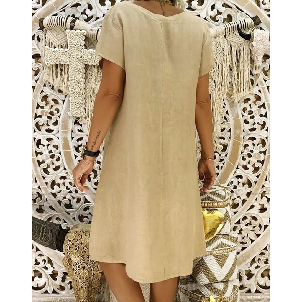 Image of Jo | Women's V-Neck A-Line Mini Dress