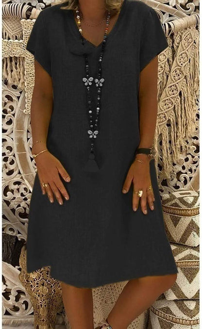 Image of Jo | Women's V-Neck A-Line Mini Dress