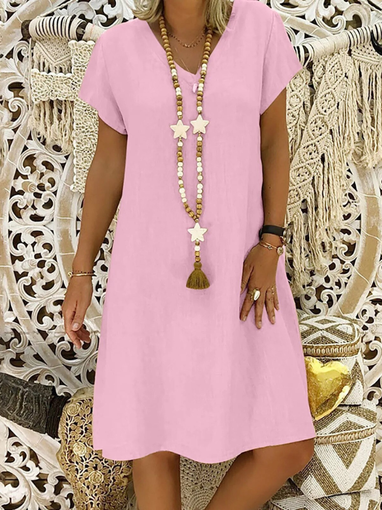 Image of Jo | Women's V-Neck A-Line Mini Dress