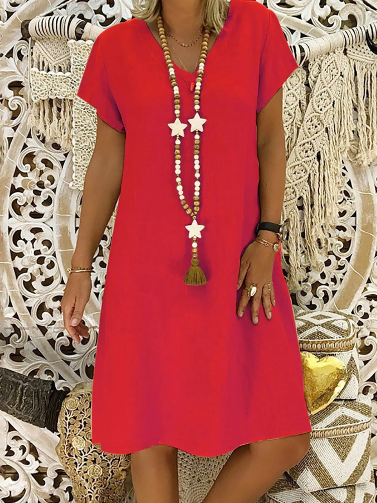 Image of Jo | Women's V-Neck A-Line Mini Dress