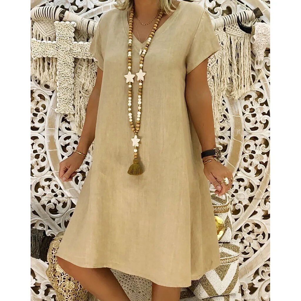Image of Jo | Women's V-Neck A-Line Mini Dress