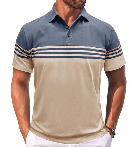 Joe | Men's Color Block Short Sleeve Polo Shirt - Image 1