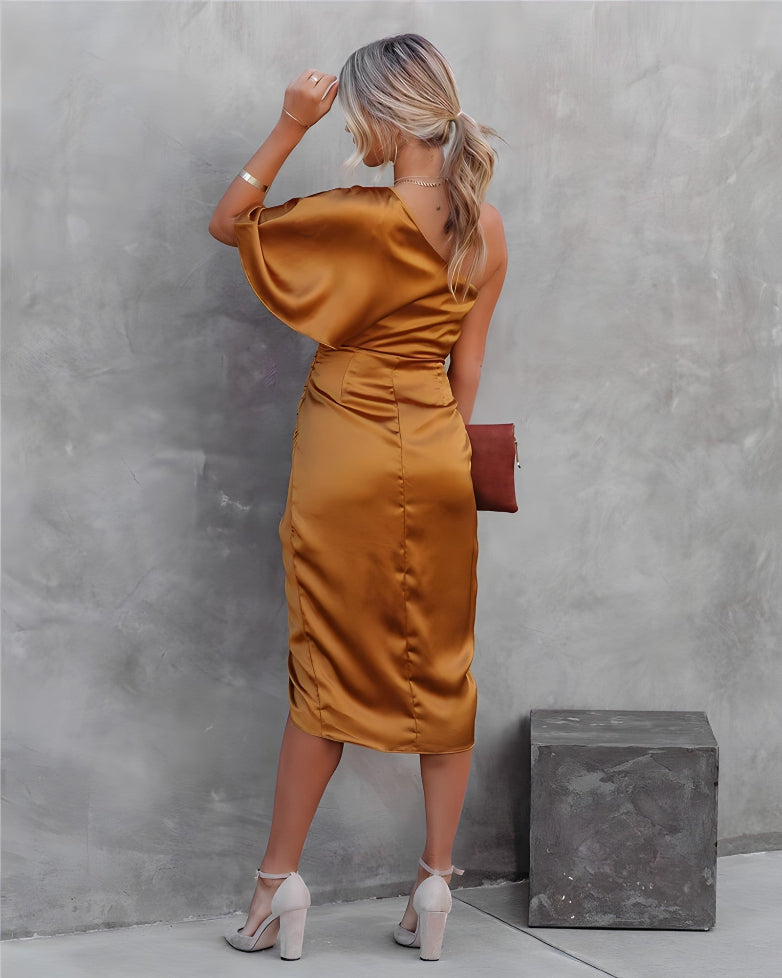 Image of Josephine | Women's One Shoulder Midi Dress