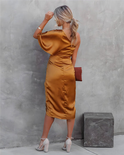 Image of Josephine | Women's One Shoulder Midi Dress