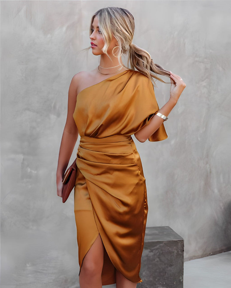 Image of Josephine | Women's One Shoulder Midi Dress