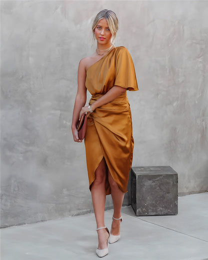 Image of Josephine | Women's One Shoulder Midi Dress