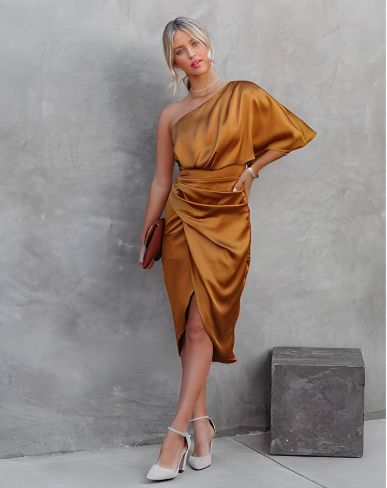 Image of Josephine | Women's One Shoulder Midi Dress