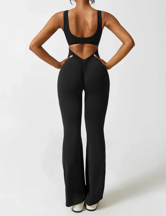 Image of Judith | Women's Flare Leg Activewear Jumpsuit
