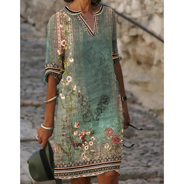Image of Kathy | Women's V-Neck Midi Dress
