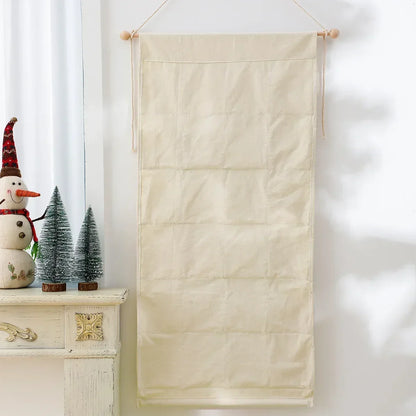 Kids' Advent Calendar with 24 Canvas Pockets – Hanging Christmas Decoration in Multicolor