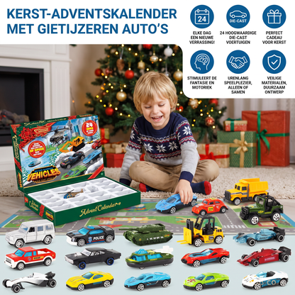 Kids' Car Advent Calendar 2026 – 24 Die-Cast Toy Cars