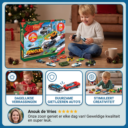 Kids' Car Advent Calendar 2026 – 24 Die-Cast Toy Cars