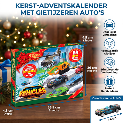 Kids' Car Advent Calendar 2026 – 24 Die-Cast Toy Cars