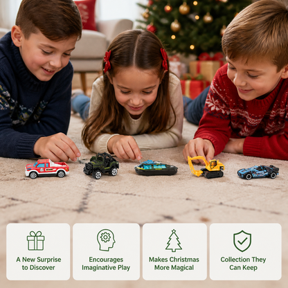 Kids' Car Advent Calendar – 24 Die-Cast Toy Cars for Christmas
