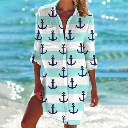 Image of Kimberly | Women's Button-Down Mini Shirt Dress