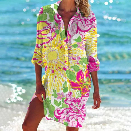 Image of Kimberly | Women's Button-Down Mini Shirt Dress