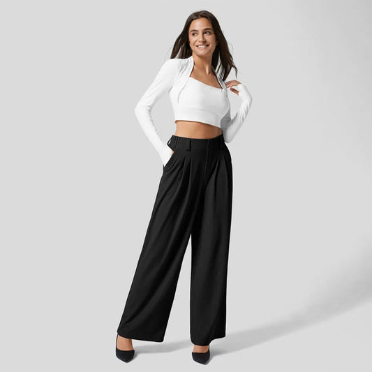 Image of Kimberly | Women's High-Waisted Pleated Trousers