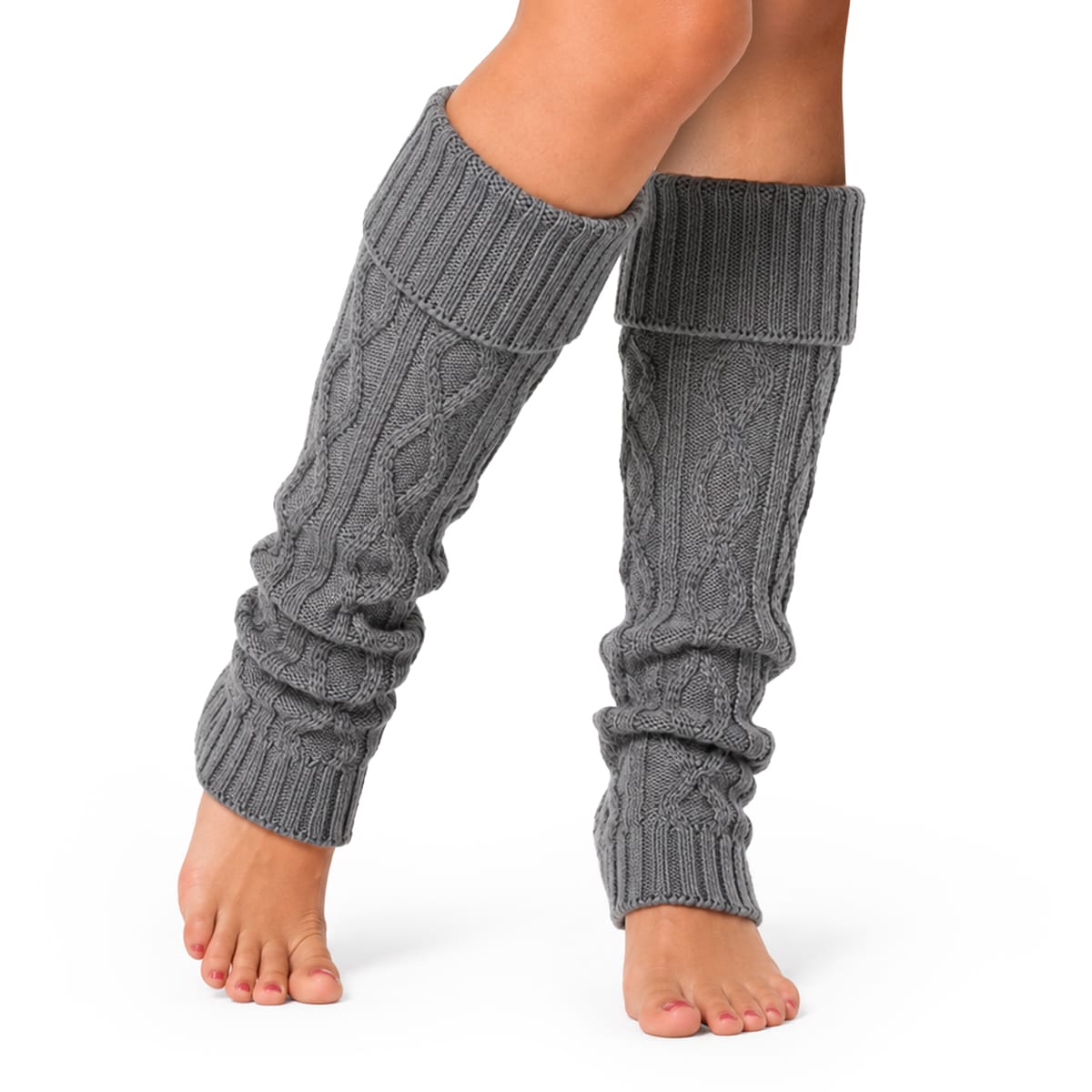 Knitted Leg Warmers | Acrylic Stretch Fit Approx. 40 cm Indoor Leg Warmers for Autumn & Winter