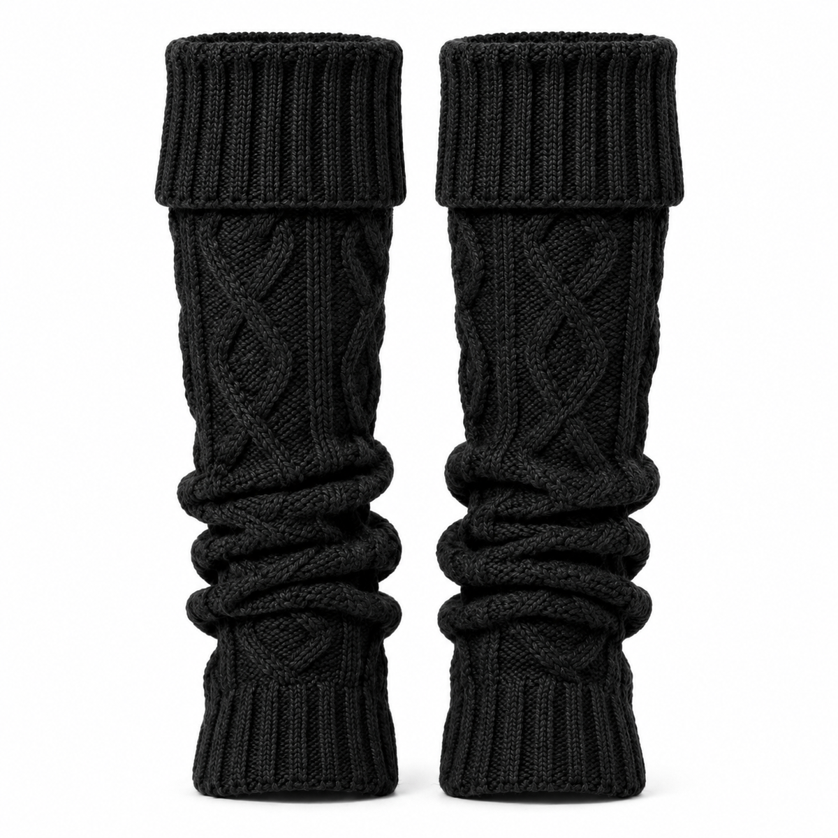 Knitted Leg Warmers | Acrylic Stretch Fit Approx. 40 cm Indoor Leg Warmers for Autumn & Winter