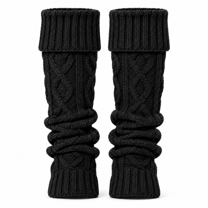 Knitted Leg Warmers | Acrylic Stretch Fit Approx. 40 cm Indoor Leg Warmers for Autumn & Winter