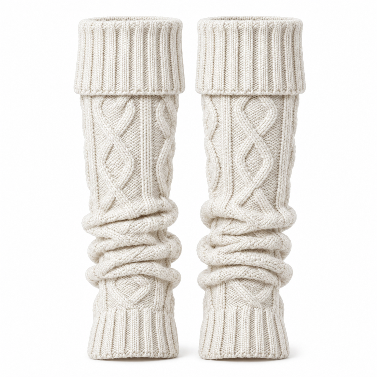 Knitted Leg Warmers | Acrylic Stretch Fit Approx. 40 cm Indoor Leg Warmers for Autumn & Winter