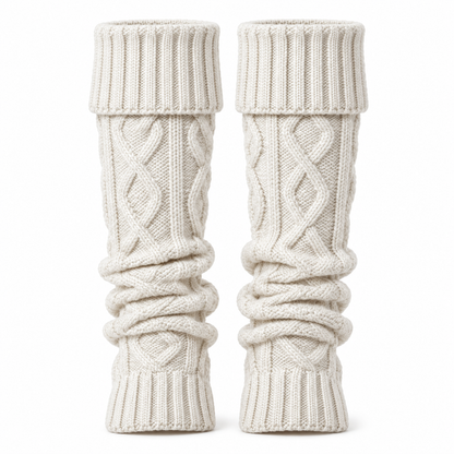 Knitted Leg Warmers | Acrylic Stretch Fit Approx. 40 cm Indoor Leg Warmers for Autumn & Winter