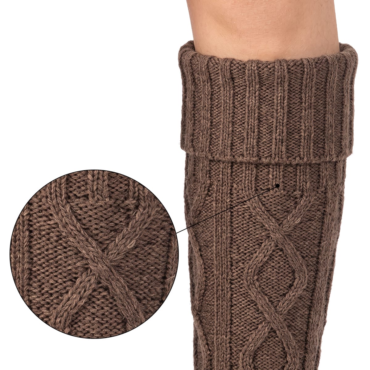 Knitted Leg Warmers | Acrylic Stretch Fit Approx. 40 cm Indoor Leg Warmers for Autumn & Winter