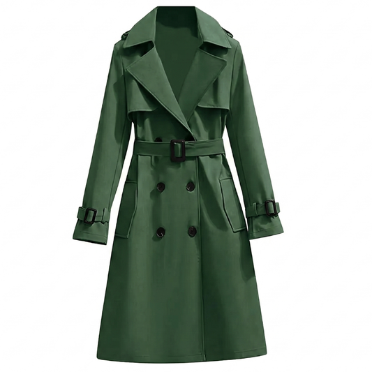 Krista | Women's Double-Breasted Long Coat - Image 1