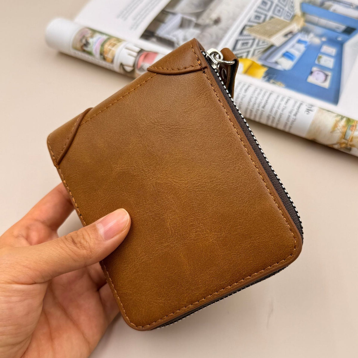 Leather Zip-Around Wallet