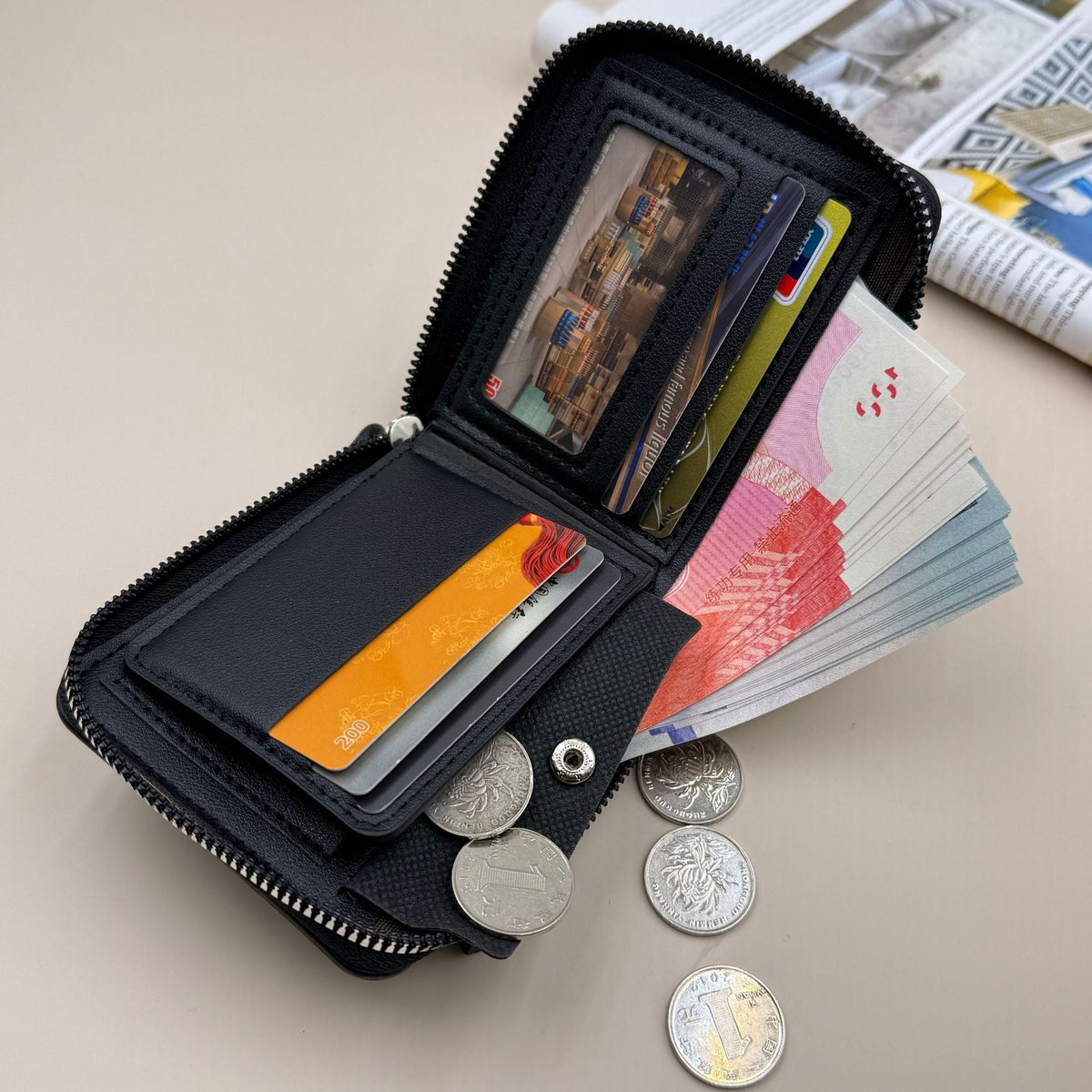Leather Zip-Around Wallet