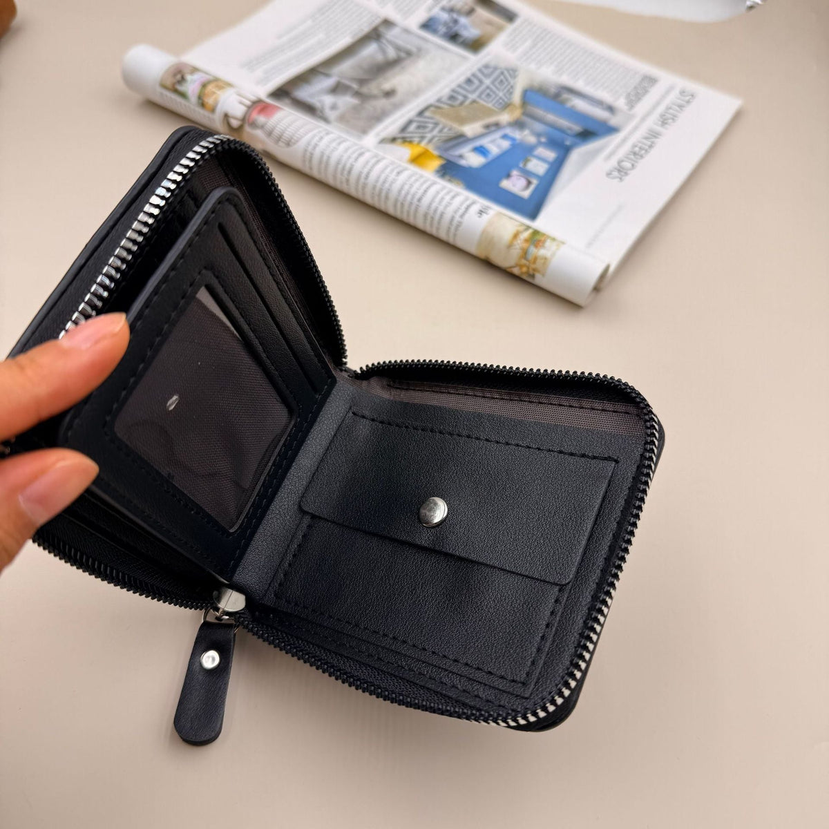 Leather Zip-Around Wallet