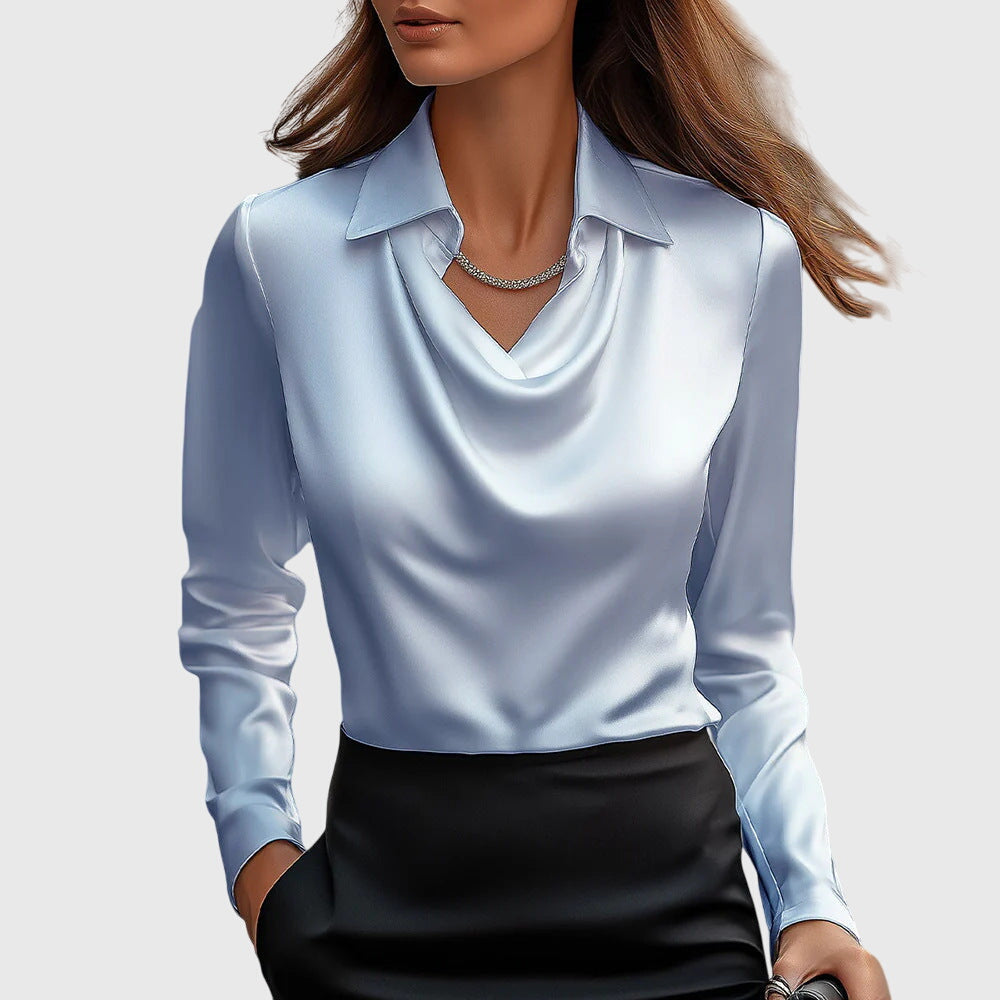 Image of Lena | Women's Long Sleeve Cowl Neck Blouse