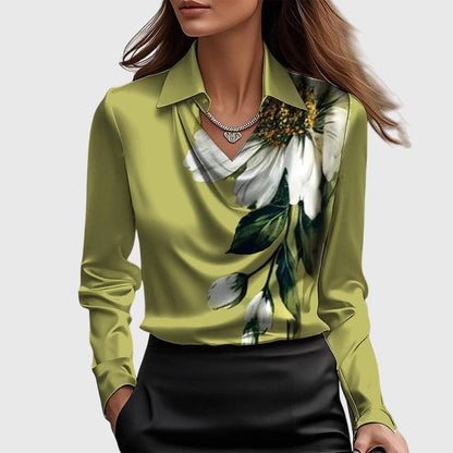 Image of Lena | Women's Long Sleeve Cowl Neck Blouse