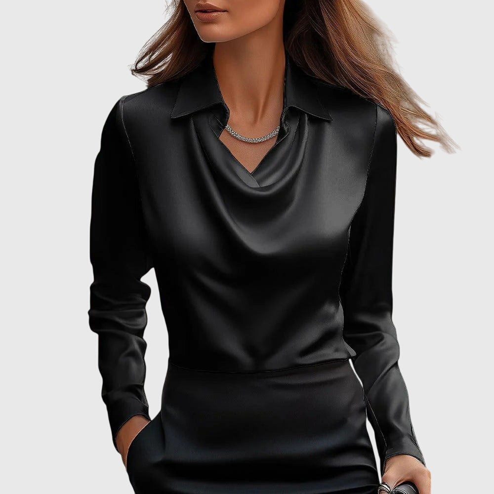 Image of Lena | Women's Long Sleeve Cowl Neck Blouse