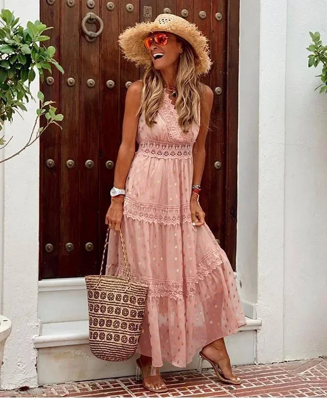 Image of Lena | Women's Sleeveless A-Line Maxi Dress