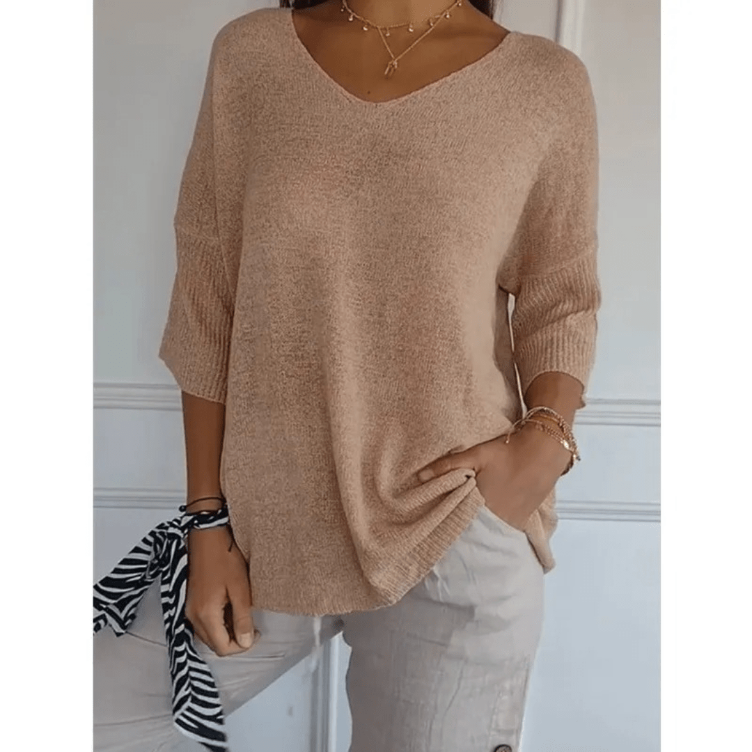 Image of Libby | Women's V-Neck Relaxed Fit Tunic Top
