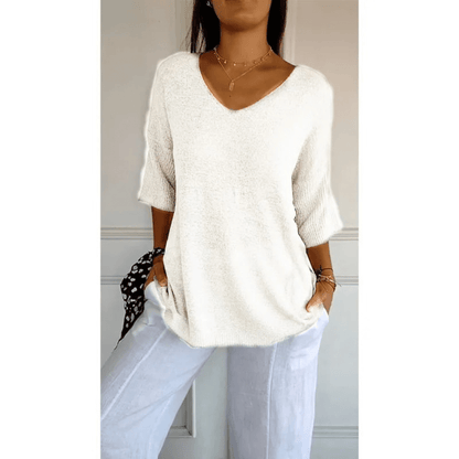 Image of Libby | Women's V-Neck Relaxed Fit Tunic Top