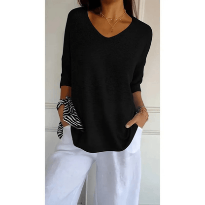 Image of Libby | Women's V-Neck Relaxed Fit Tunic Top