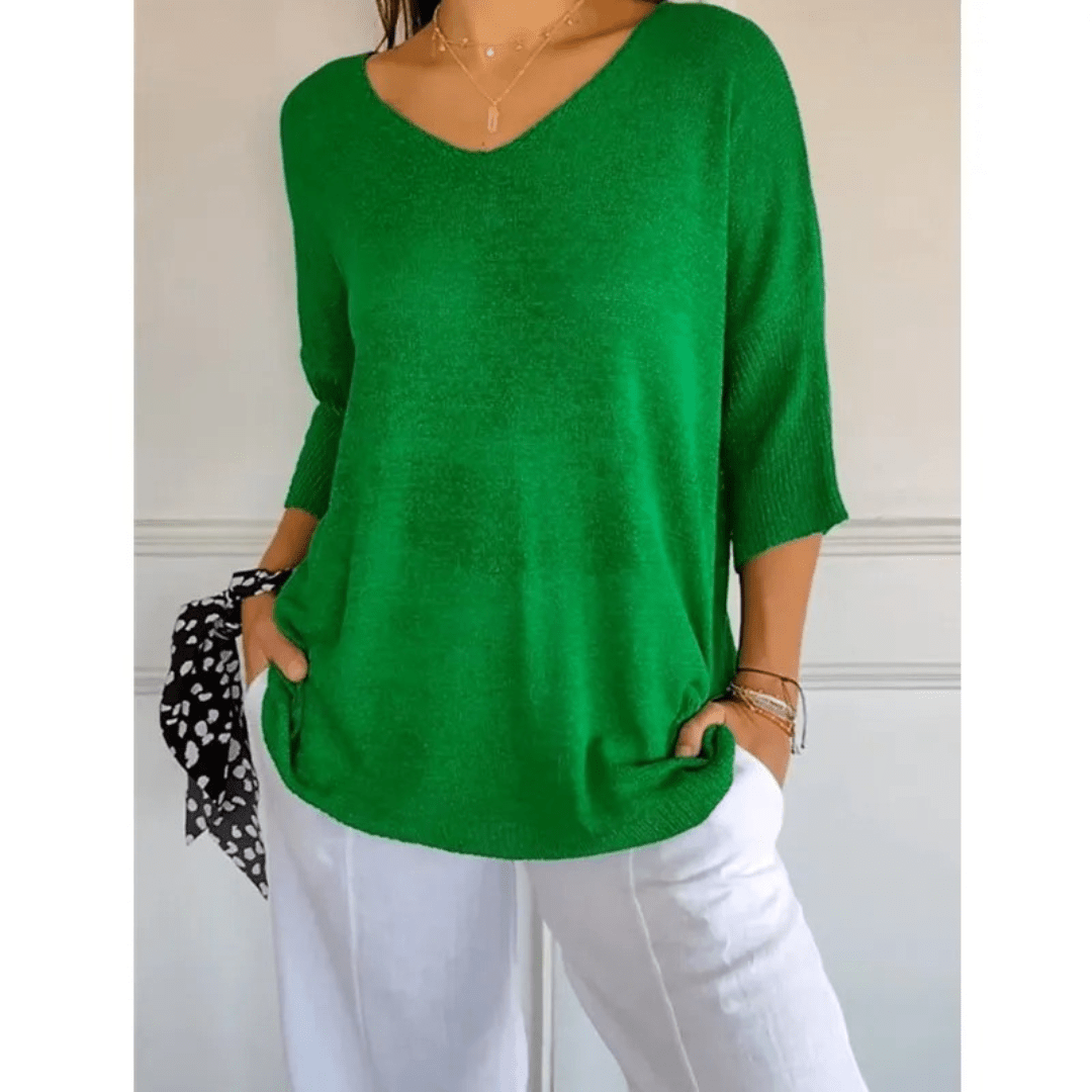 Image of Libby | Women's V-Neck Relaxed Fit Tunic Top