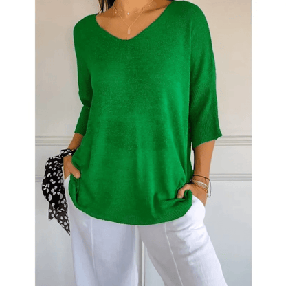 Image of Libby | Women's V-Neck Relaxed Fit Tunic Top