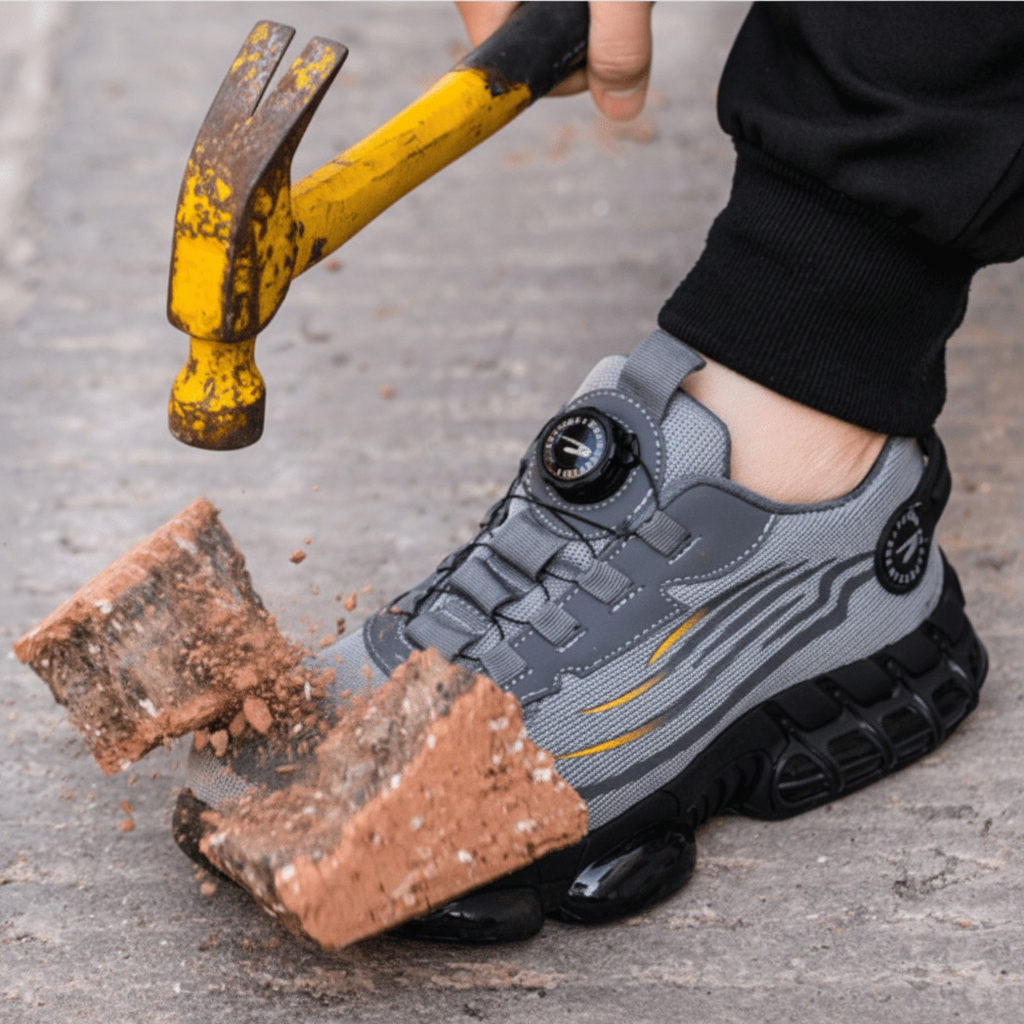 Lightweight Breathable Mesh Slip-Resistant Steel Toe Athletic Sneakers