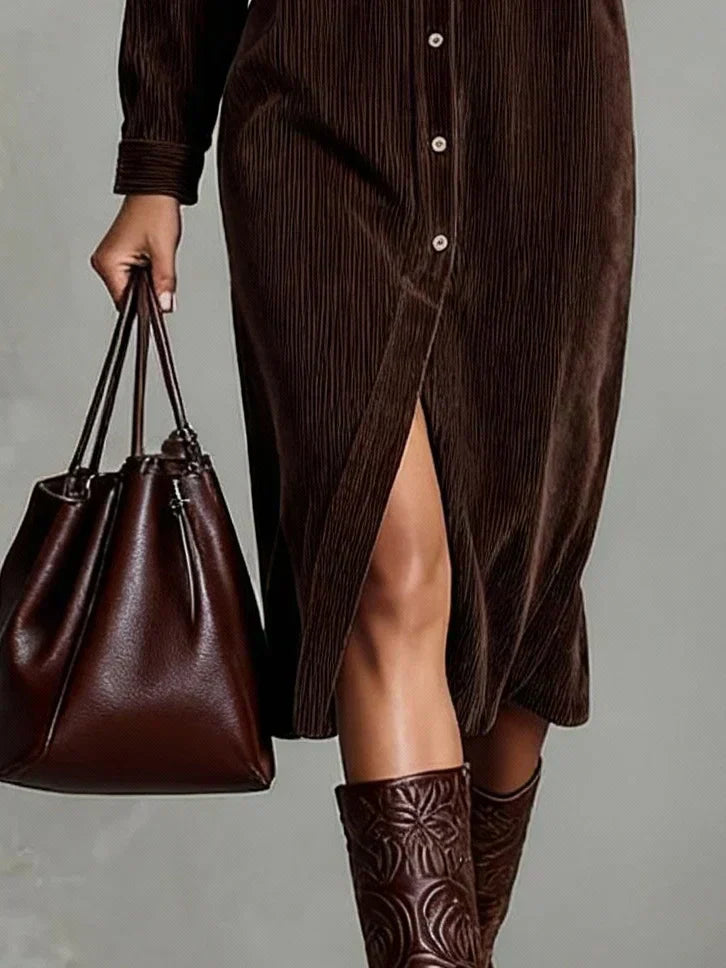 Image of Linda | Women's Button-Down Midi Shirt Dress