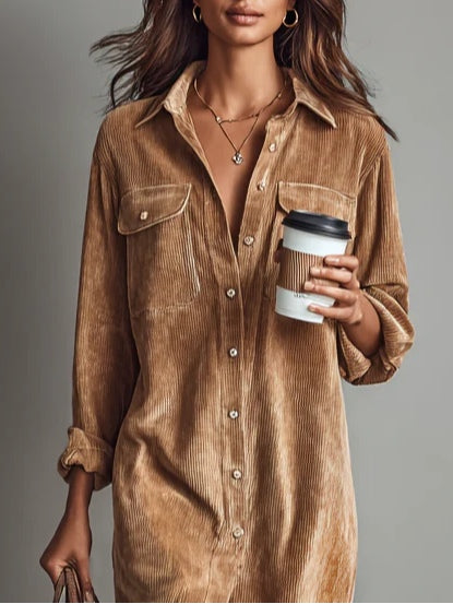 Image of Linda | Women's Button-Down Midi Shirt Dress