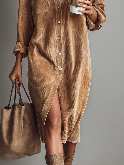 Image of Linda | Women's Button-Down Midi Shirt Dress
