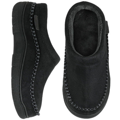 Lined Men's Slippers With Sturdy Sole