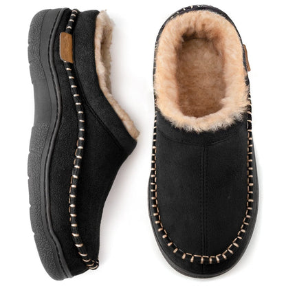 Lined Men's Slippers With Sturdy Sole