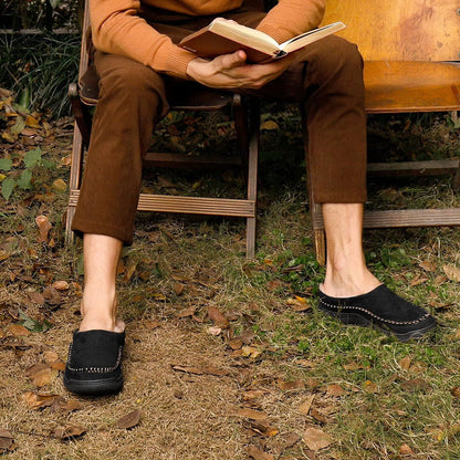Lined Men's Slippers With Sturdy Sole