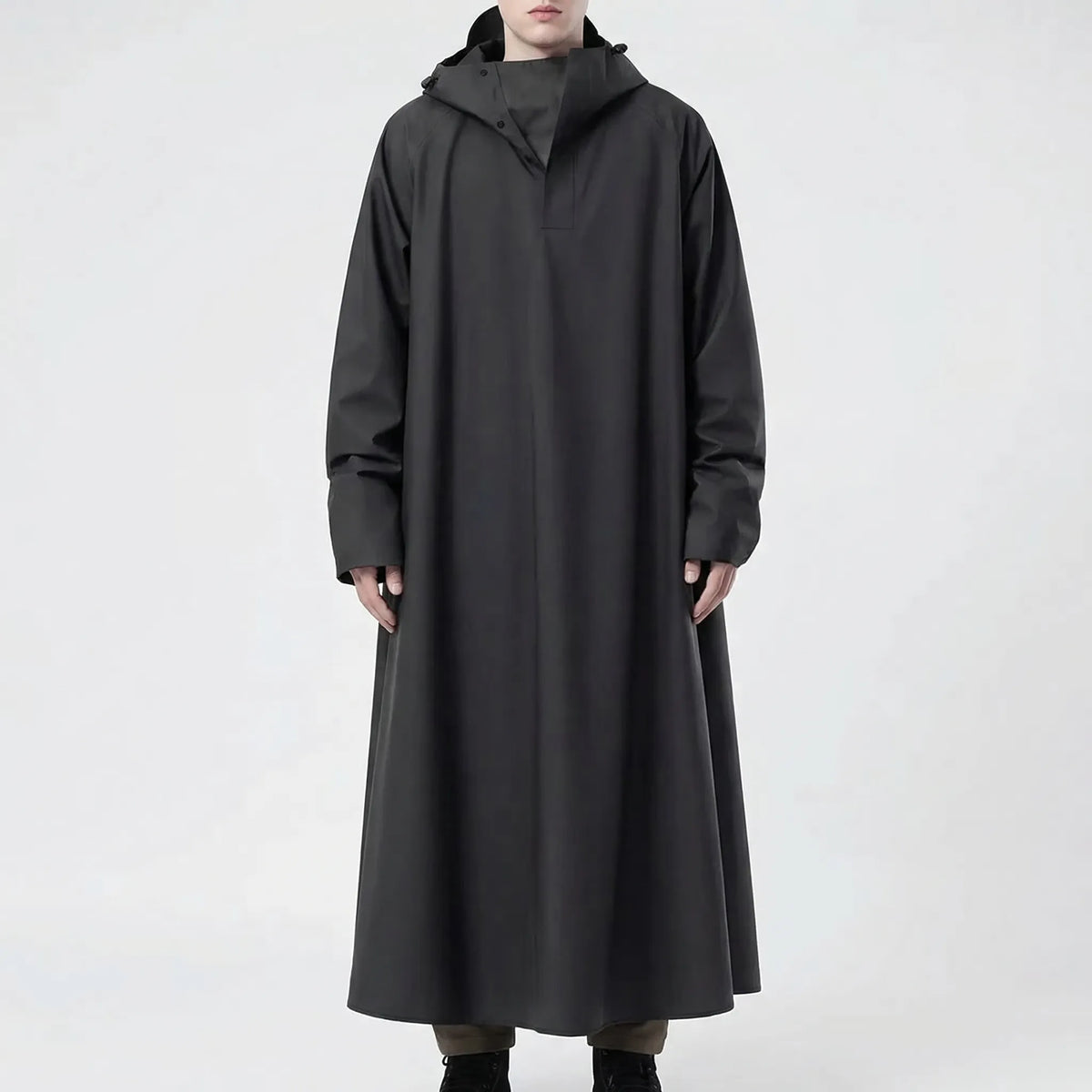 Long Hooded Riding Rain Jacket
