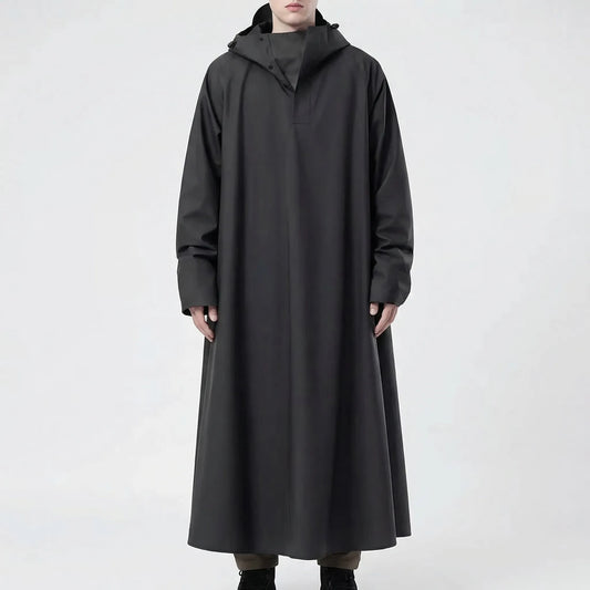 Long Hooded Riding Rain Jacket